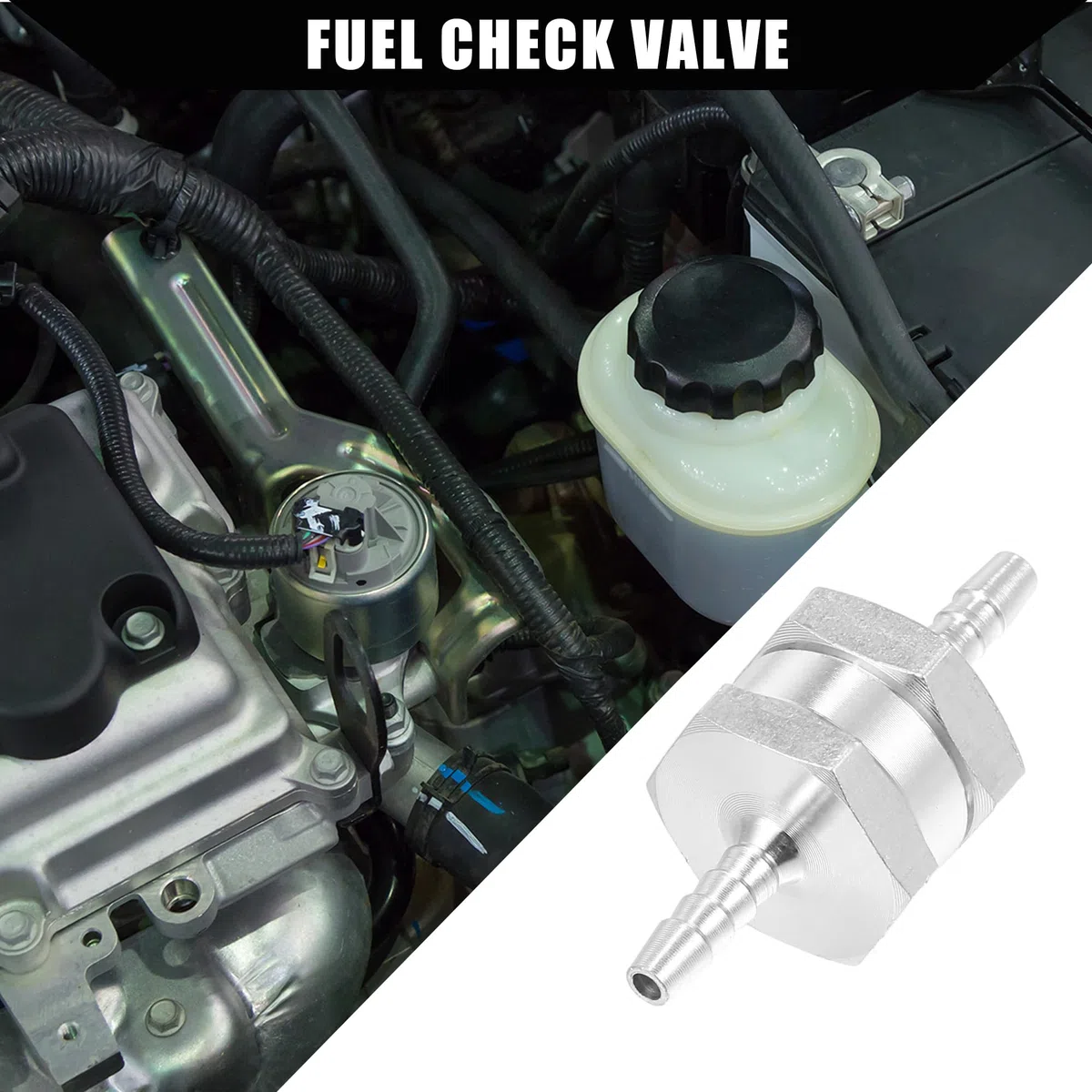 Válvula de Retención de Línea de Combustible/Válvula de Retorno Unidireccional Interna para Sistemas de Combustible/Aleación de Aluminio 5/32" 4mm OD / 2uds