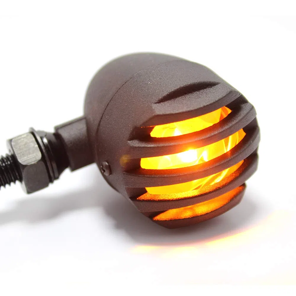 DREAMIZER Intermitentes Moto, 2pcs Ámbar Señal de Giro 12V Universales Motocicleta Luces Indicator Faros para Cruiser Bobber Chopper
