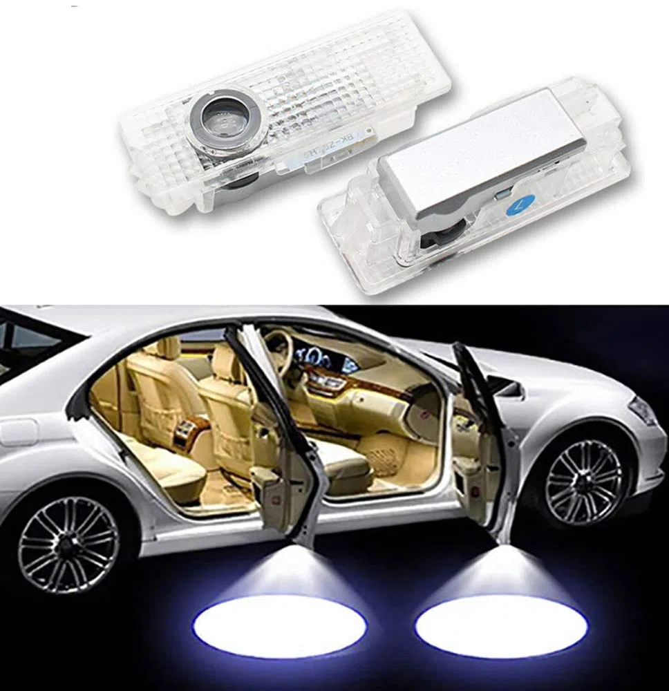 2 luces LED para puerta de coche, iluminación para debajo del suelo, iluminación de entrada, logotipo de bienvenida, emblema 3D (para Cayenne 2003-2006)