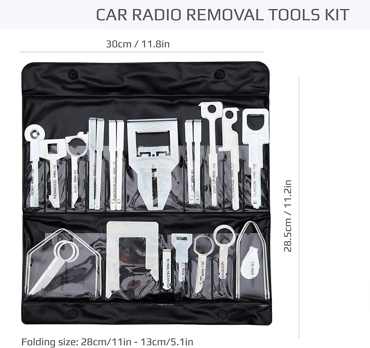 Juego De Llaves De Liberación De Radio para Auto De 38 Piezas Kit De Herramientas De Ajuste De Extracción Estéreo del Panel del Vehículo para Audio Reproductor De CD GPS Paquete De 38