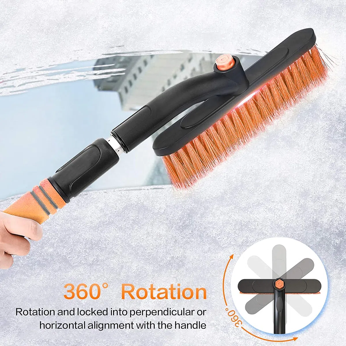 Extracción del Cepillo de Nieve del Coche Extensible con el raspador de Hielo for el Parabrisas del automóvil y el Agarre de la Espuma de la Nieve Desmontable for el automóvil