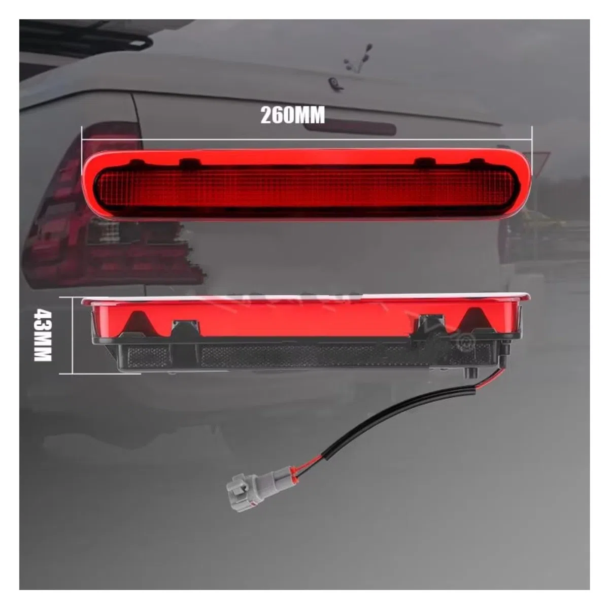 Tercera Luz De Freno para Toyota para Hilux para Vigo 2005 2006 2007 2008 2009 2010 2011 2012 2013 2014 3.ª lámpara de Parada LED luz de Freno Adicional Luz Freno Alto Nivel(Red Lens)