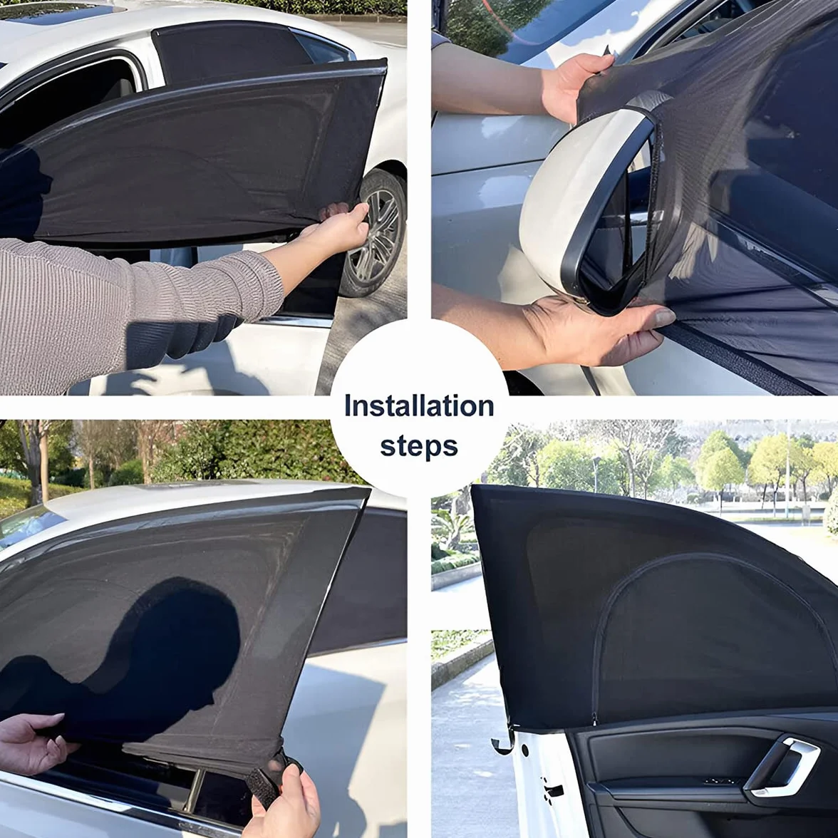 CGEAMDY 2 Piezas Parasol de Coche, Parasoles para Ventana Lateral del Coche, para Sol para Coches para Bebe, Niños, Mascotas, Sombrilla para contra Rayos UV Privacidad Protección (Ventana Trasera)
