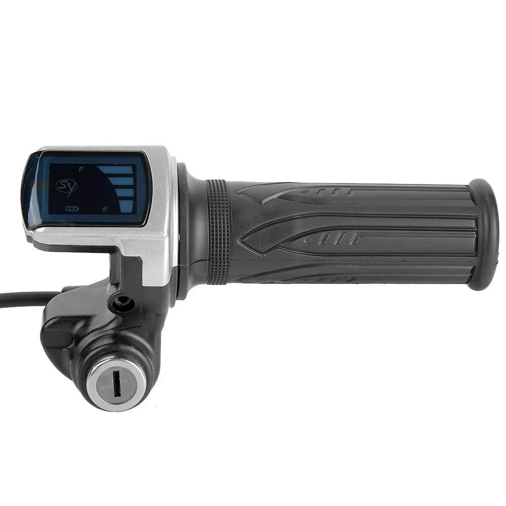Akozon Empuñadura de Acelerador eléctrico Acelerador de Medio de 36V con indicador LED de Encendido Bloqueo de Teclas para Motos Eléctricas Scooters Motocicleta