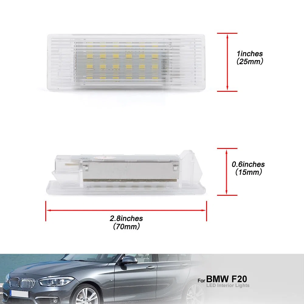 2 luces LED blancas de cortesía para puerta B.M.W F20 F21 F22 F23 F30 F31 F32 F33 F34 F36 F45 F46 lámpara de advertencia debajo de la puerta lámpara de entrada