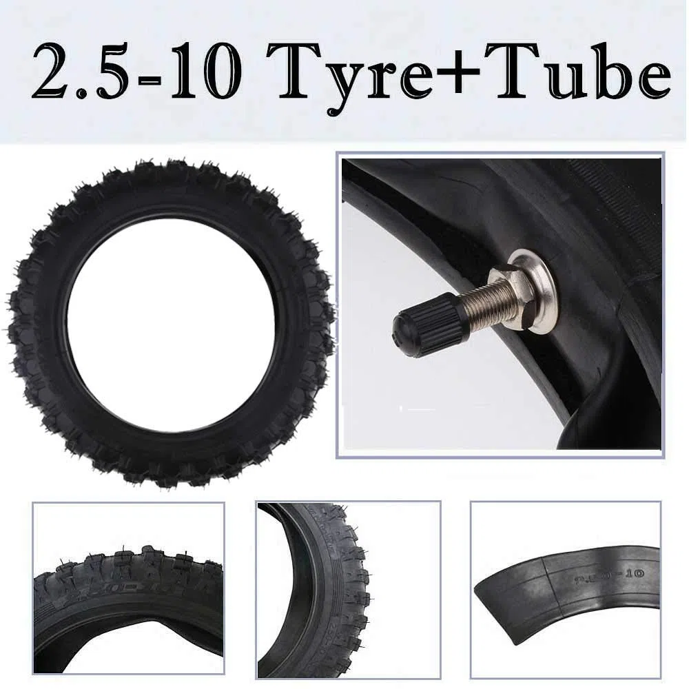 Rueda de Goma 2.50-10 2.50x10 con Cámara de Aire, Juego de Neumáticos y Cámaras de Caucho para Honda CRF50 XR50