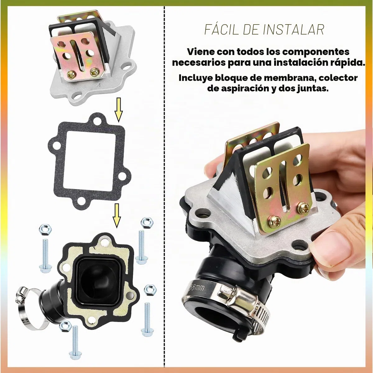 Bloque de válvulas de láminas con colector de admisión y juego de juntas para Yamaha Aerox para ciclomotor scooter de 2 tiempos Yamaha Jog 50cc