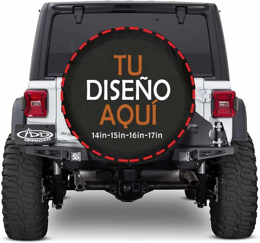 Funda Rueda Repuesto 4x4 Personalizada Cubiertas de Neumáticos Personalizado Agrega tu Texto/Foto Cubiertas de Rueda de Repuesto Impermeables a Prueba de Polvo Aptas 17 Inch