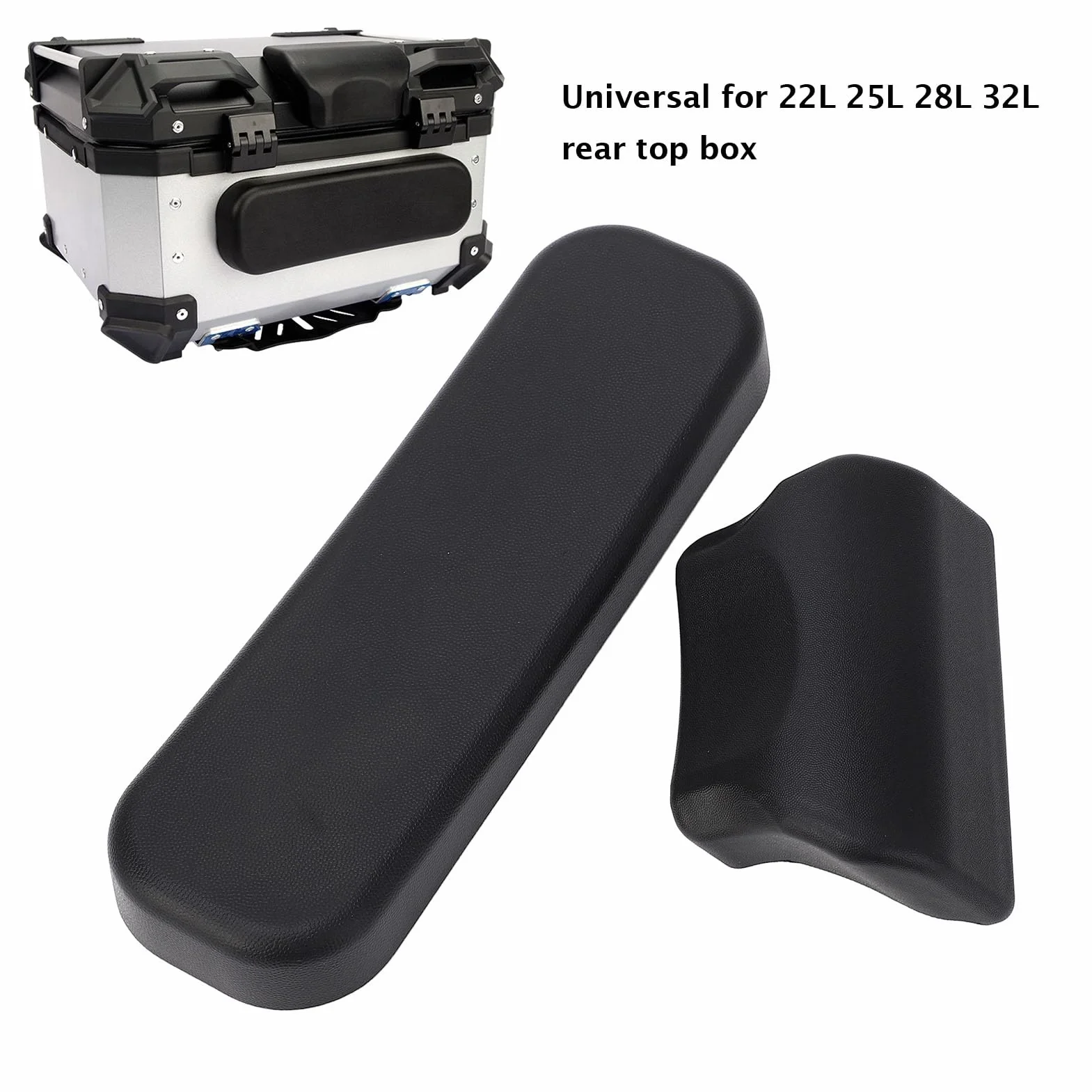 Respaldo de Caja para Motocicleta, Pegatina Autoadhesiva para Respaldo de Pasajero, para Caja de 22L, 25L, 28L, 32L, Barras Sissy, Cojín de Respaldo para Caja