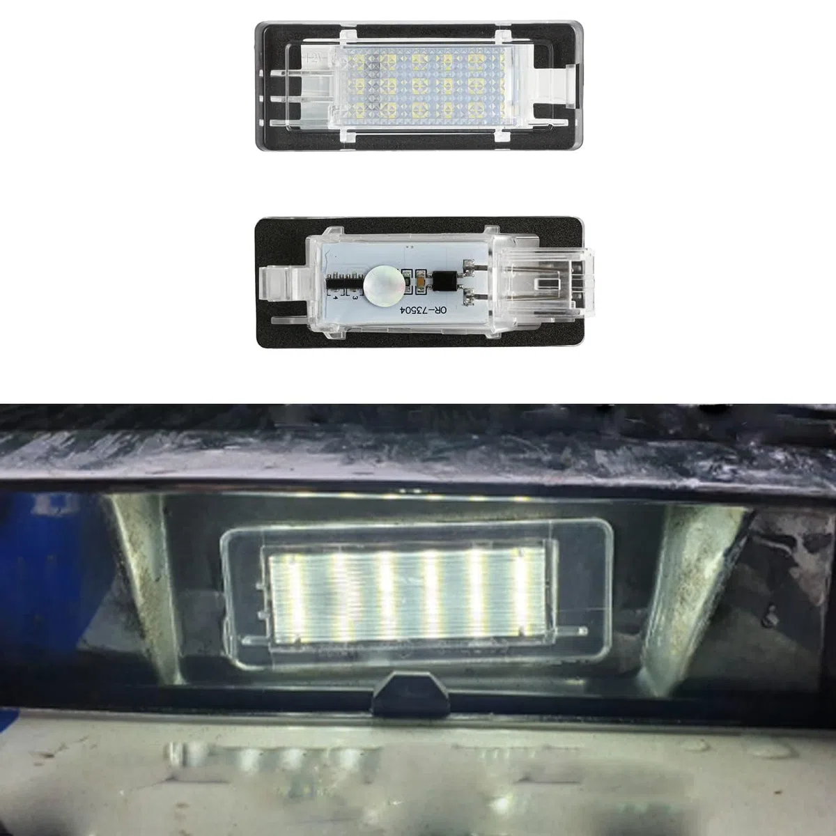Luz LED para matrícula, 2 uds., para r-enault e-space Scenic l-aguna fluence captur Zoe Modus para d-acia d-uster l-odgy Logan