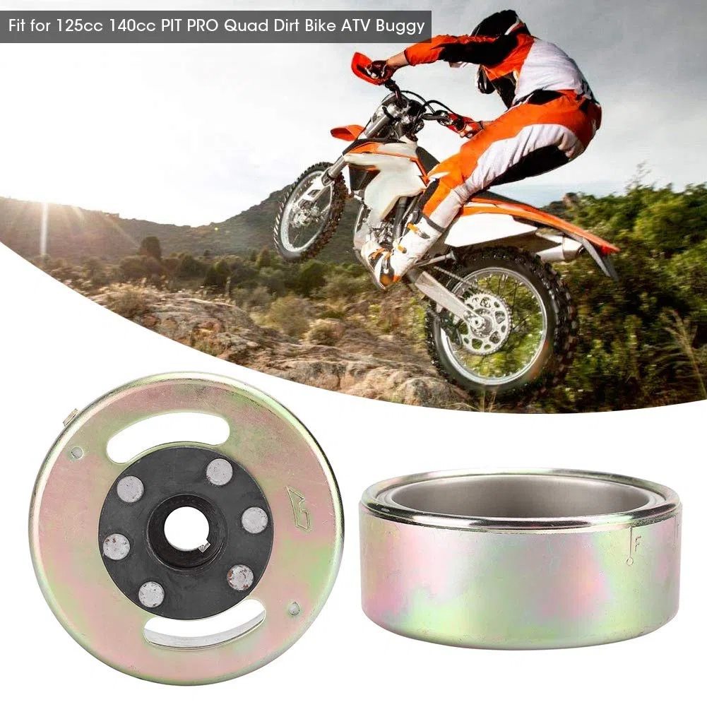 Buachois Volante De Estator Magnético, Conjunto De Volante, Accesorio Práctico para 125cc 140cc Pit Pro Quad Dirt Bike ATV Buggy.