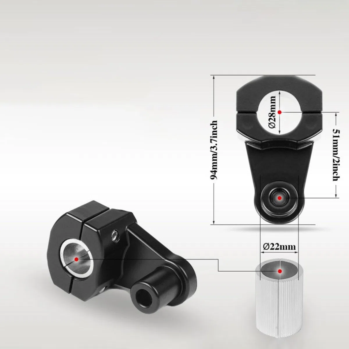 Elevador De Manillar Para Motocross | Elevadores de Montaje con Abrazadera para Manillar,Componentes Y Accesorios Antivibración Para Conducción Invernal Moto Todo Terreno Y Crucero