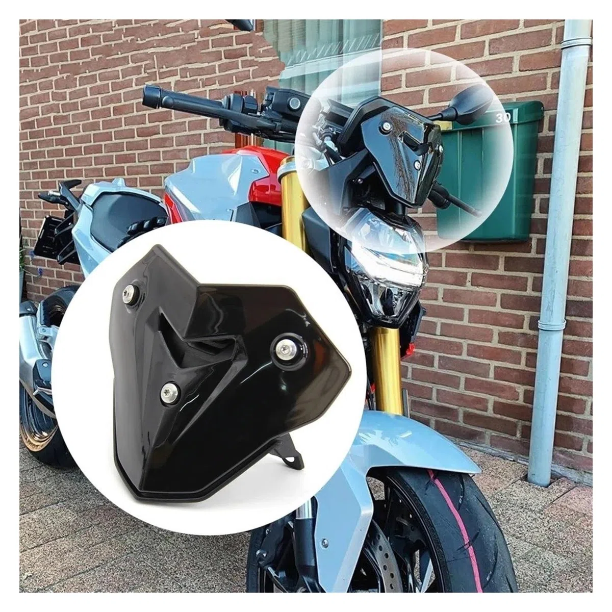 Alerón Motocicleta para F900R para F 900R para F900 R 2020-2025 Motocicleta Sport Touring Parabrisas Deflector Viento(Bracket)