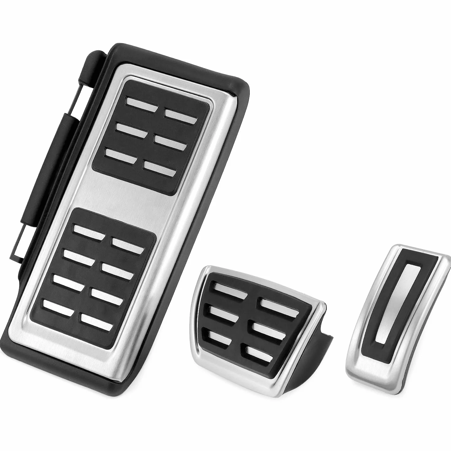 QWORK® Pedales de Reposapiés de Acero Inoxidable Cubierta de Tapas de Pedal de Freno, Compatible con VW Golf 7