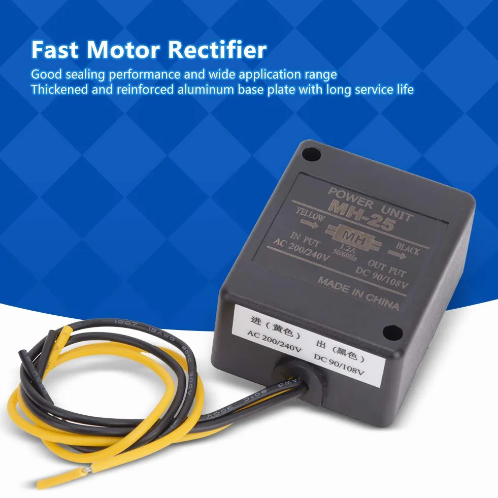 Garosa Fuente de Alimentación de Banco Mh-25 Motor Rectificador de Freno Unidad de Alimentación Ac200v/240v Entrada Dc90v/108v Salida Reemplazo del Regulador de Voltaje Rectificador 1.2A 50Hz/60Hz