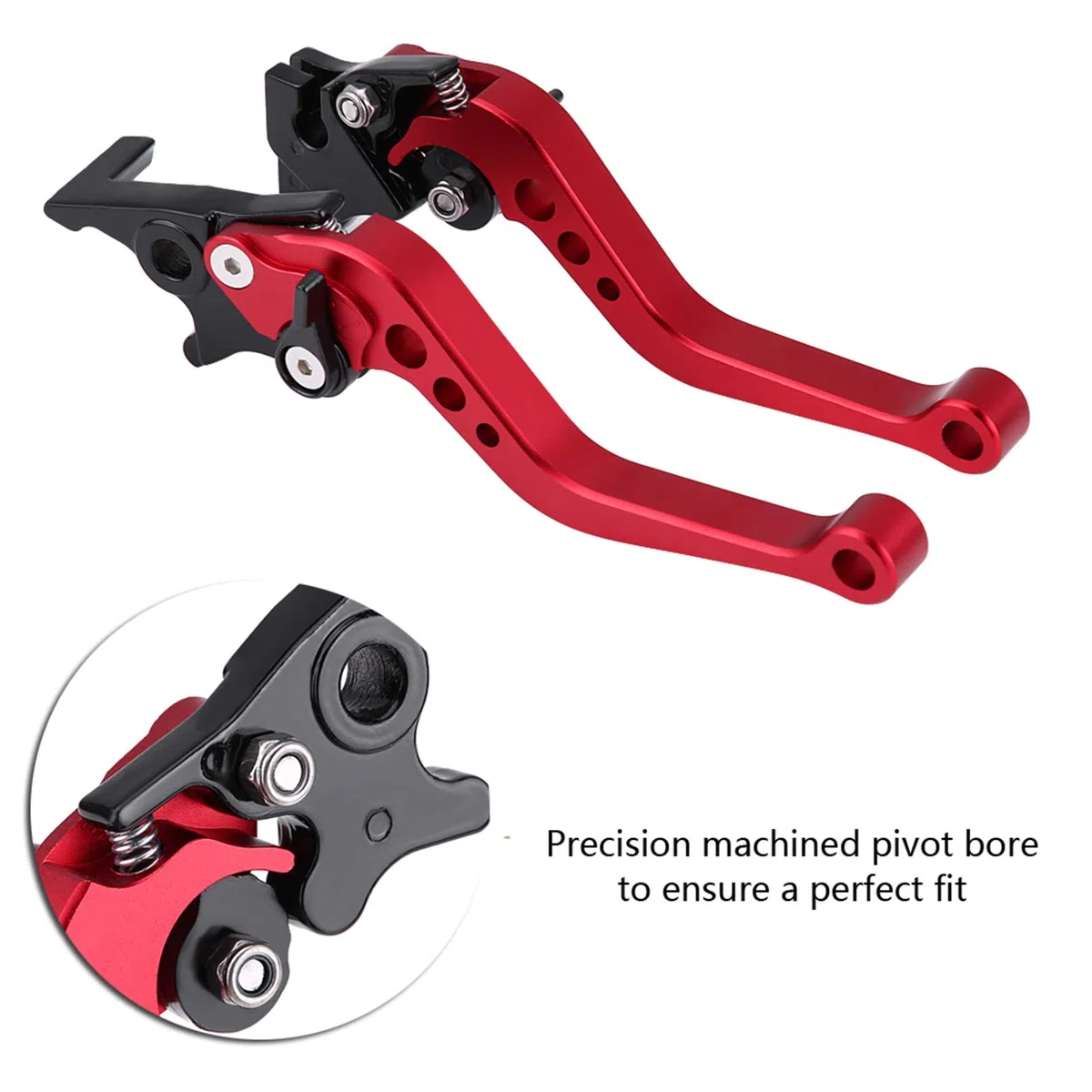 Hlyjon motocicleta 2 unidades 22mm 7/8" CNC aluminio embrague tambor freno palanca manija piezas de repuesto ajuste universal (rojo)