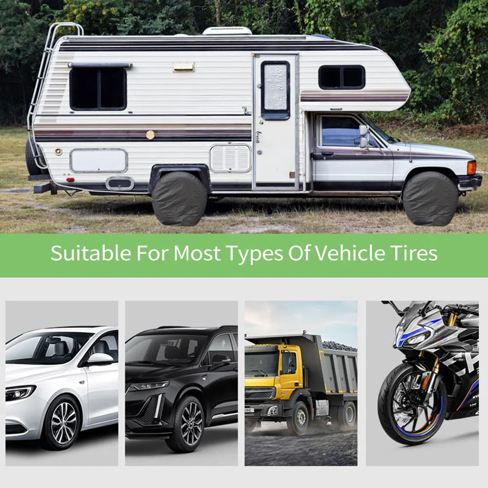 4 fundas de rueda de repuesto para neumáticos de 27 a 29 pulgadas, impermeables, ajuste universal para caravanas, coches, camiones, SUV, campistas, remolques