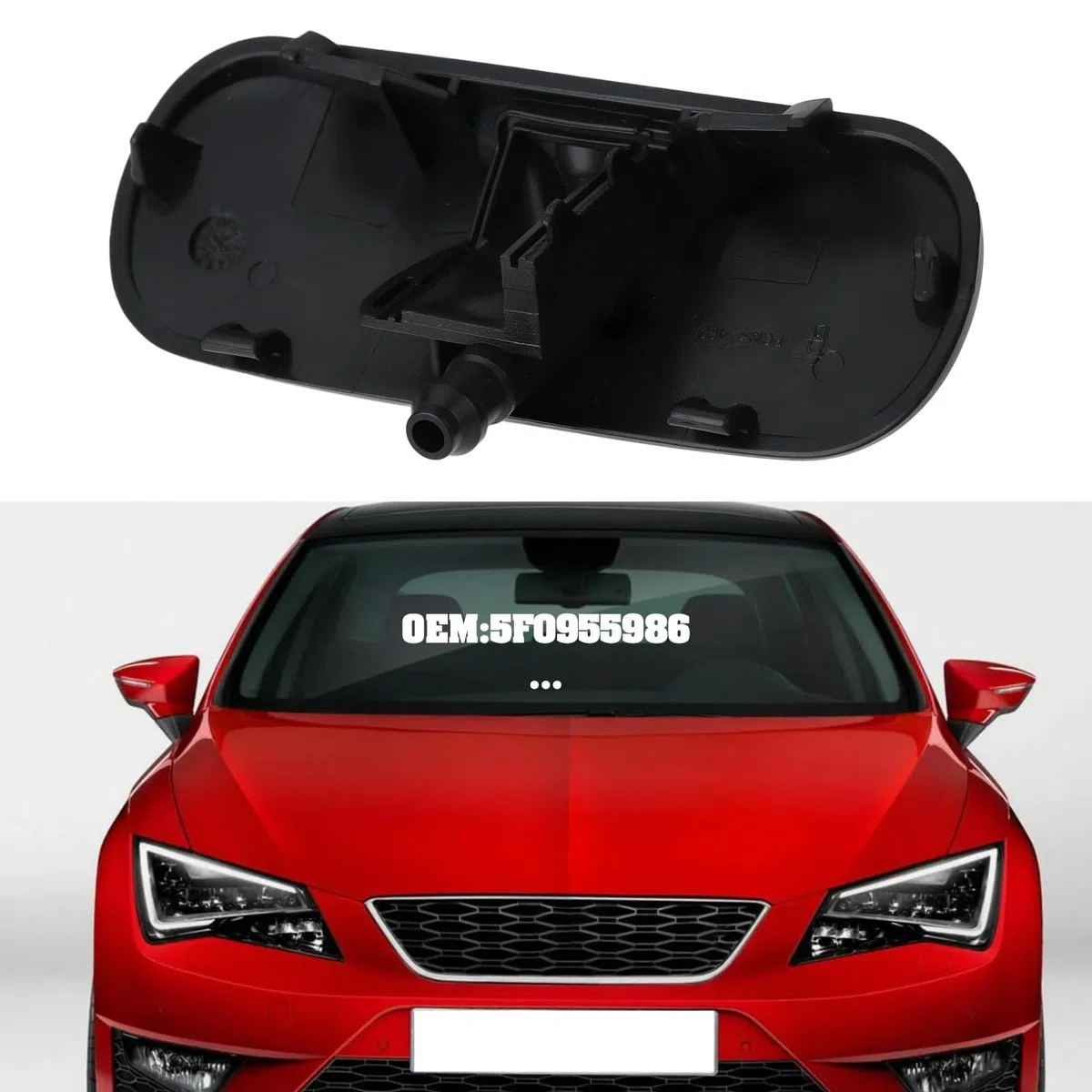 OTOTEC Boquilla Lavaparabrisas Delantera Derecha 5F0955986 Compatible con Seat Leon 2013-2019 (sin Calefacción)