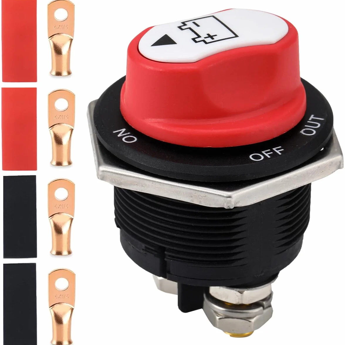 Greluma 1PC Interruptor de desconexión de batería de automóvil de 200A, interruptor aislador de corte maestro de batería de 12V-24V, interruptores de batería de encendido y apagado para marinos
