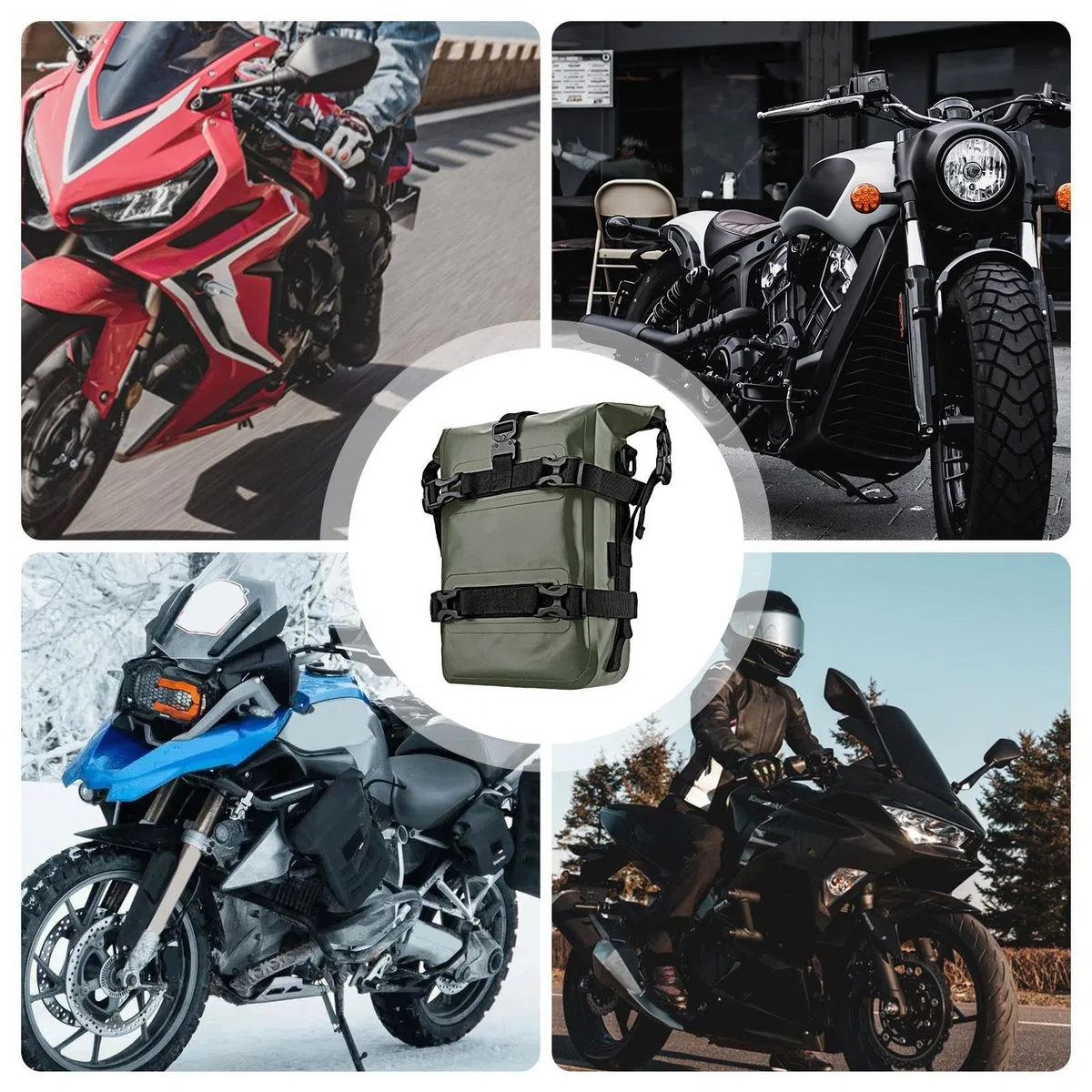 Bolsas para Barra Protectora, Paquete de Equipaje, Bolsa de Accesorios para Motocicleta | Alforjas para Bolsa con Marco de Barra Protectora | Bolsa de Barra Protectora de Marco, Bolsas