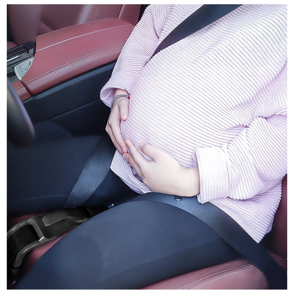 Cinturón Embarazada para Coche, Cinturón de Seguridad Ajustable para Embarazadas, Protege a tu bebé, Evitando el Riesgo de Aborto en el coche (Negro)