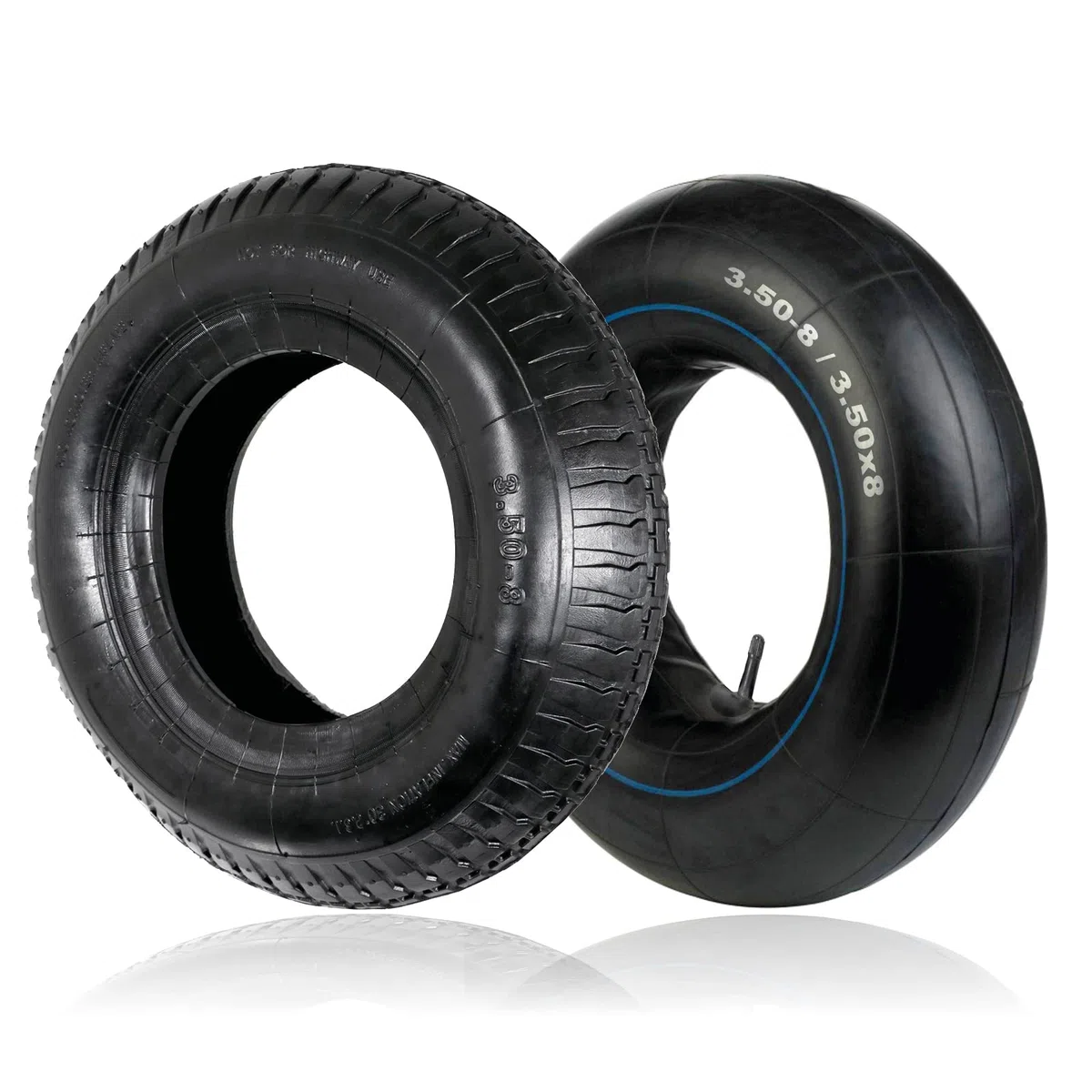 Spares2go Neumático de rueda de remolque y tubo interior (3.50-8, 35PSi)