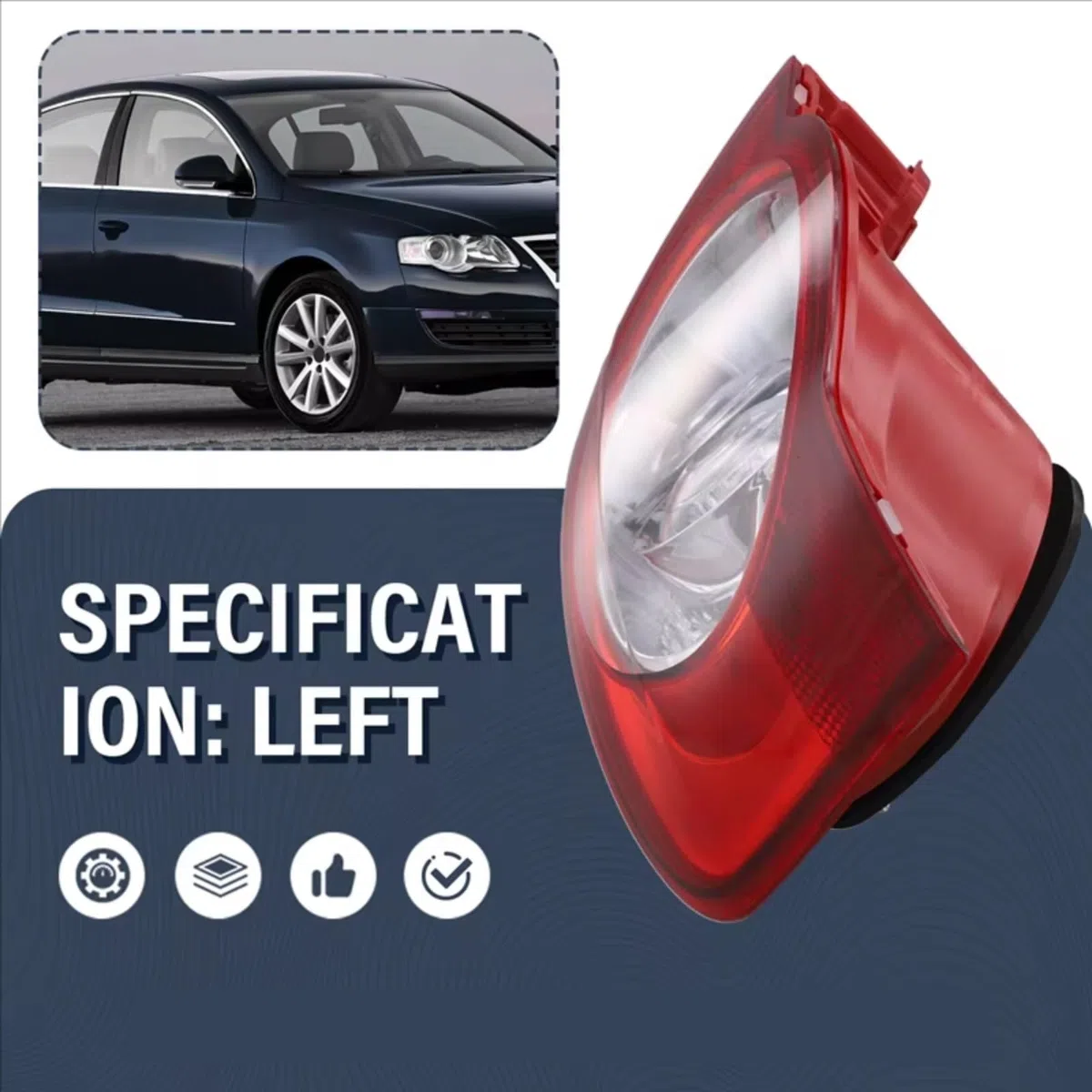 Compatible Con VW Para Passat B6 Sendan 2007 2008 2009 2010 2011 Conjunto De Luz Trasera Trasera Izquierda Exterior De Señal De Giro Inversa luces advertencia traseras