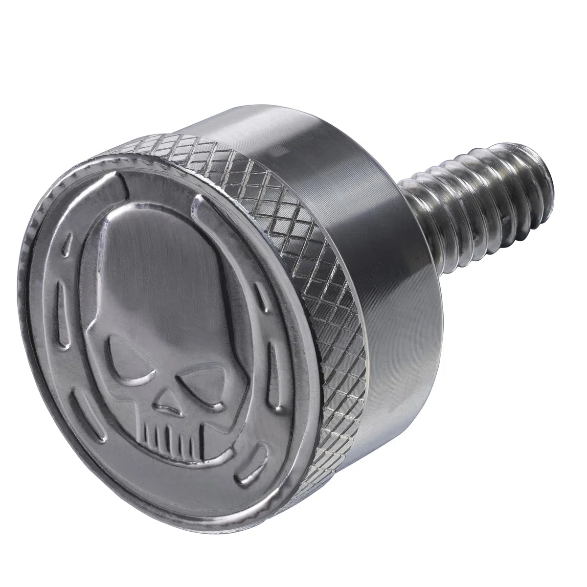 Fenrir Kit de Tornillo de Seguridad Antirrobo Asiento Moto Acero Inoxidable 304 Plata Grabado Metálico Calavera y Herradura Compatible con Harley Davidson 1997-Actualidad Sportster Softail Touring