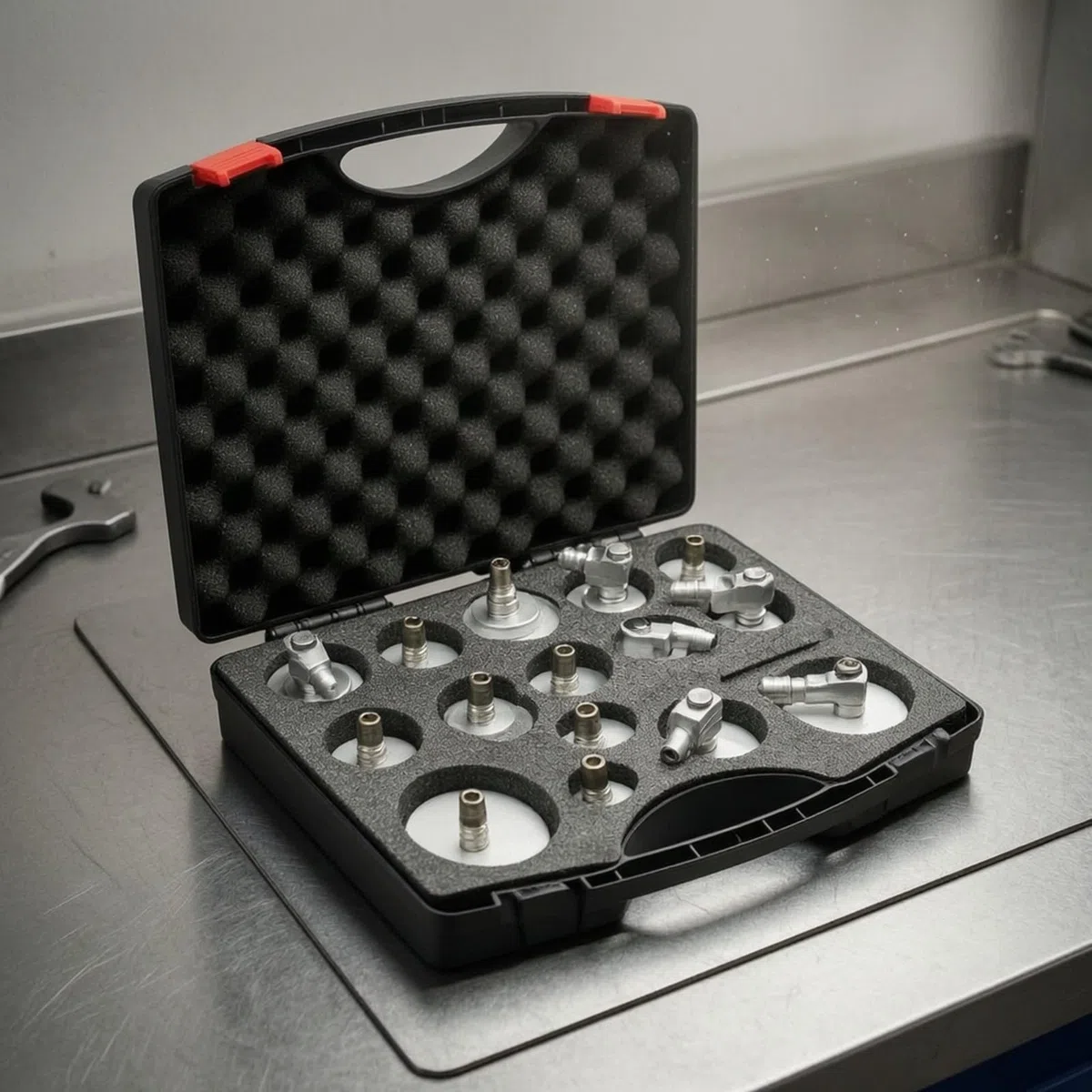 harayaa 15 Piezas Purgador Frenos Metálico | Portátil, Juego Adaptadores para Líquido Frenos, sin, Herramientas, Taller Mecánico, Mecánicos