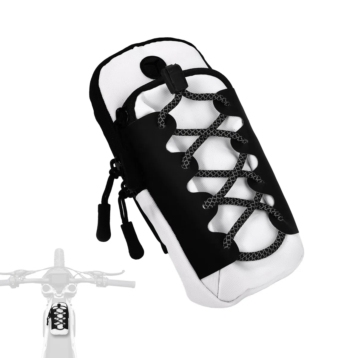 Bolsa Cuadro Moto, Poliéster Resistente al Desgarro Funda Telefono Bicicleta Diseño con Tapa Magnética Funda para Bicicleta para Surron Talaria y E-Ride Pro Vehículos Eléctricos y(Plata)