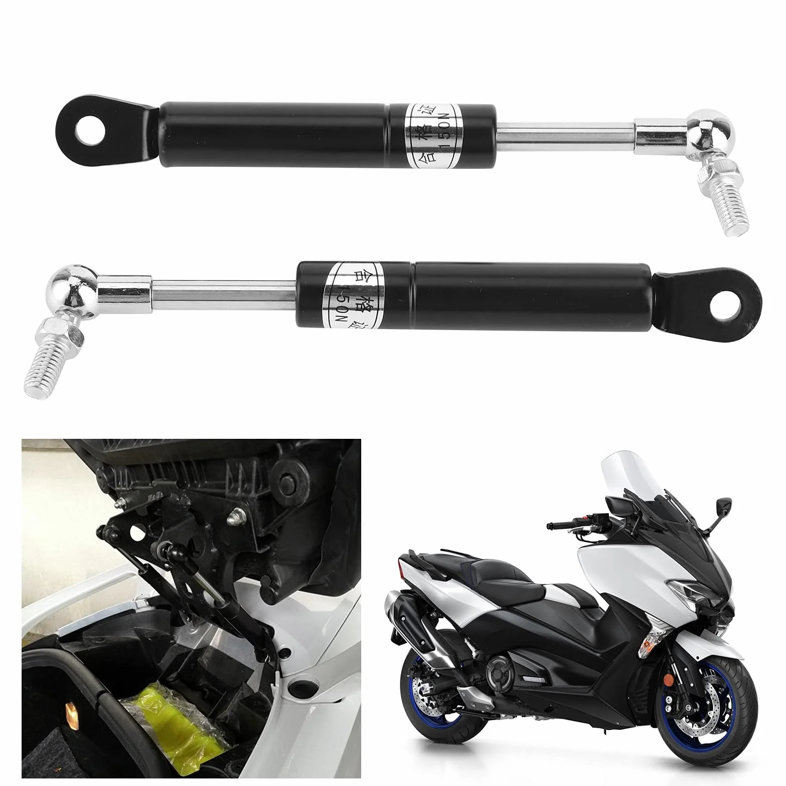 Par de puntales de elevación de asiento de motocicleta, asiento de resorte de Gas apto para Yamaha T-MAX 500/T-MAX 530, accesorios de motocicleta