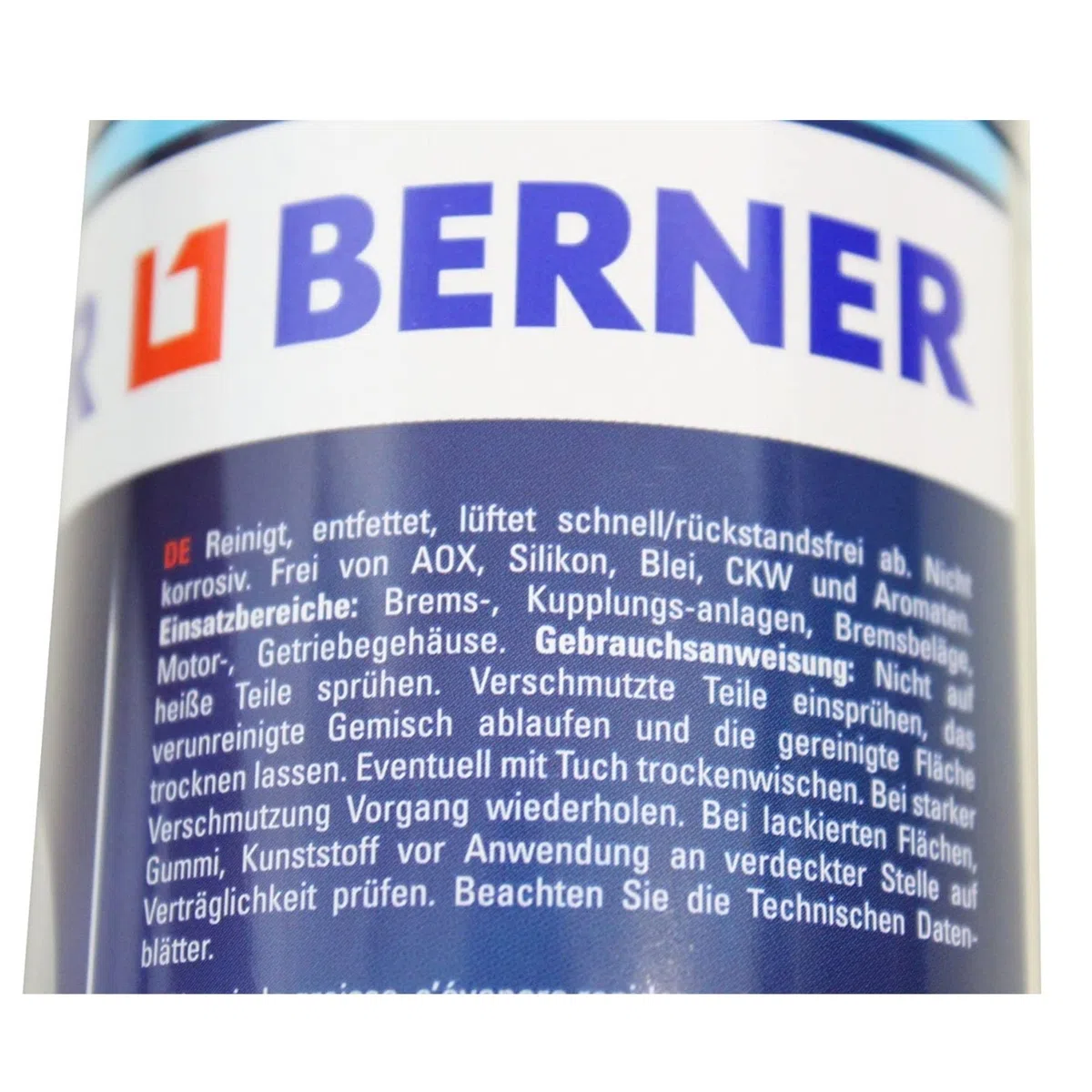 3 x BERNER Limpiador de Frenos 500 ml Dosis Limpiador de Piezas BRAKE CLEANER