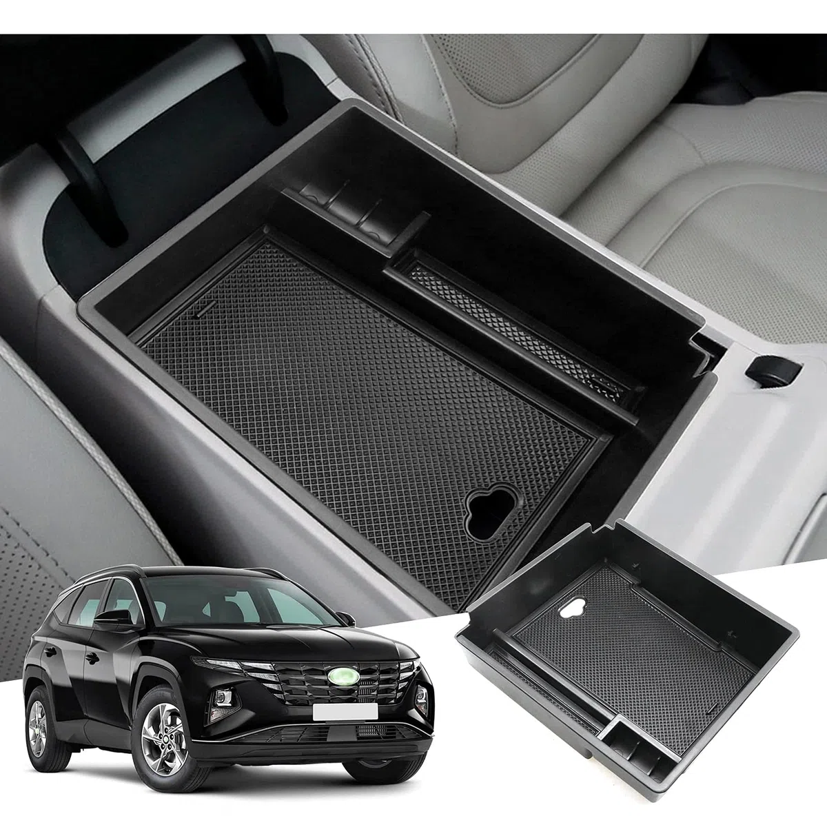 GAFAT Tucson NX4 2021-2023 2024 (Electrónica Automática) Caja de Almacenamiento para Apoyabrazos, Tucson 2022 Bandeja de Reposabrazos, Consola Central Organizador Coche