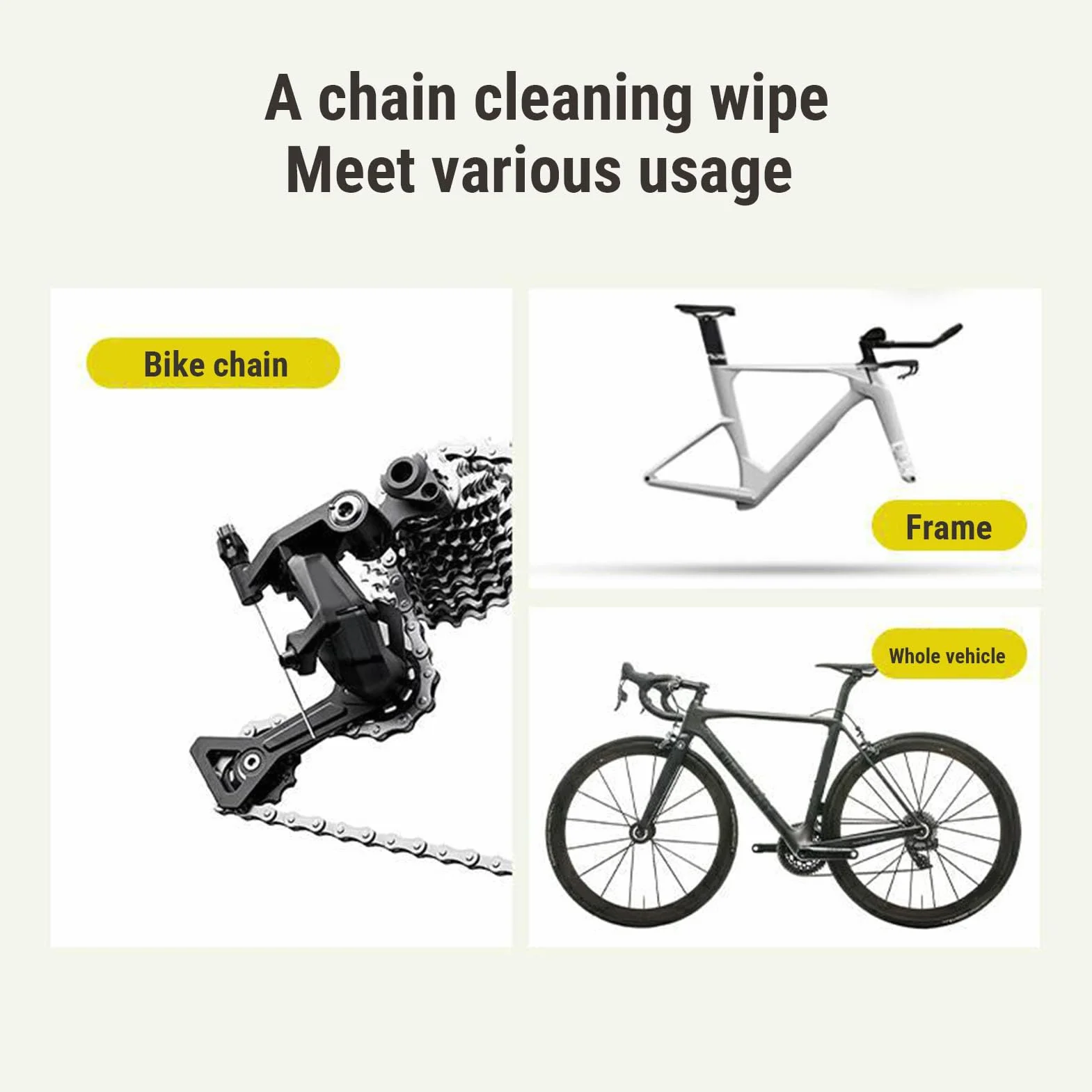 Toallitas para Cadenas de Bicicleta, 12 Uds., Empaquetadas Individualmente, Eliminación Rápida de Aceite para Marcos de Cadenas de Motocicleta, Fórmula Suave
