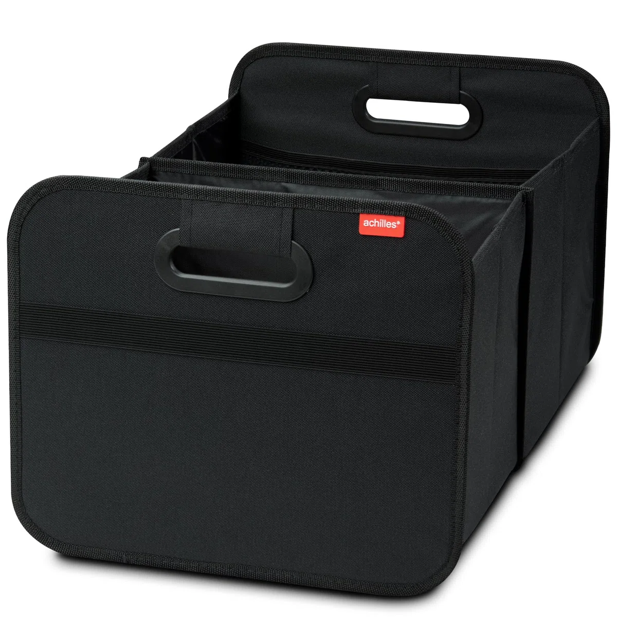 achilles Organizador de Maletero Coche – Caja Plegable XL con Bolsillo de Red – Compacta y Repele Agua – Ideal para Almacenaje Versátil – Accesorios Coche Interior – Negro – 50cm x 32cm x 27cm