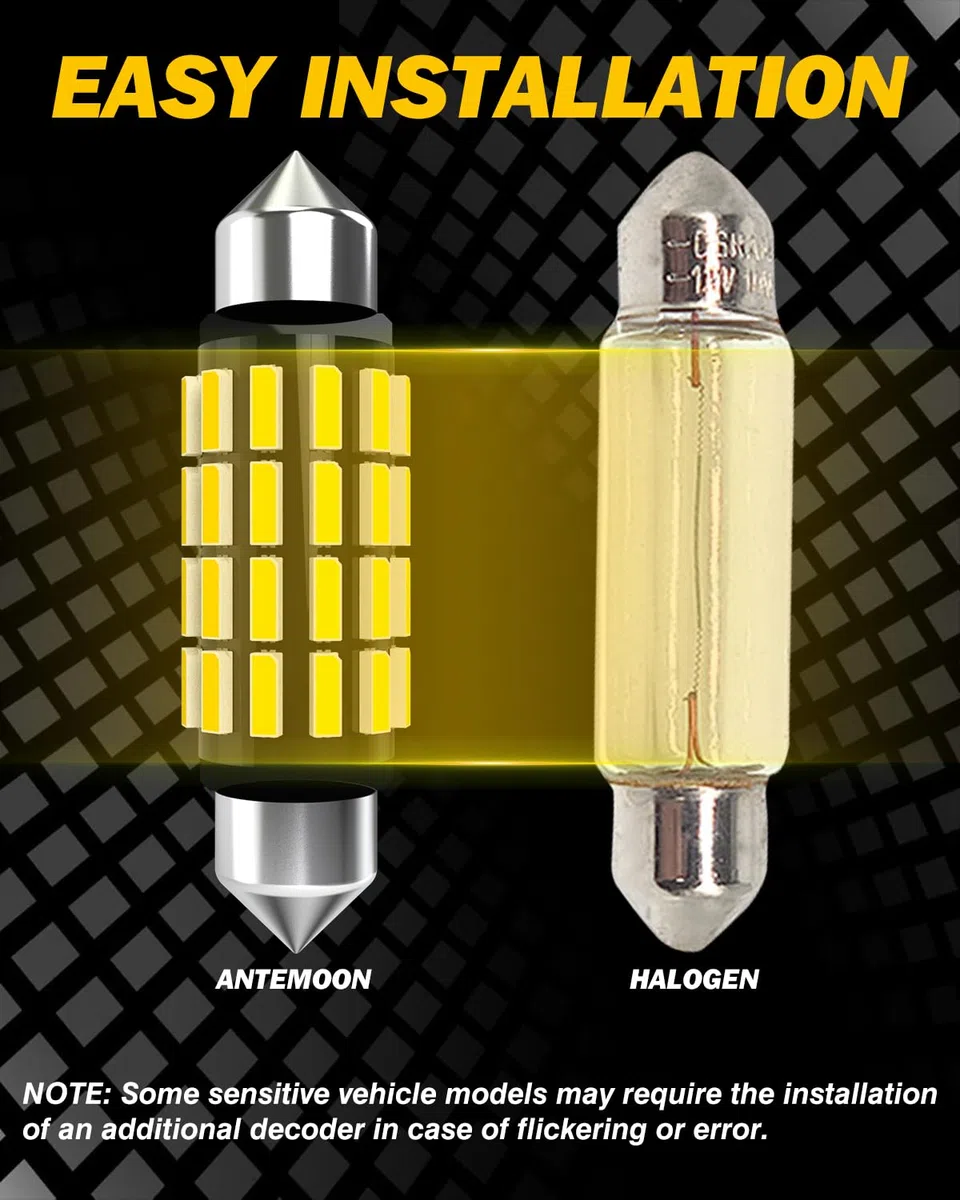 41mm 42mm Festoon C5W LED Bombillas 6500K Blanco 12V 24V 578 Luces LED Interior para Coche 4014 24SMD Canbus Sin Errores Luz Mapa Matrícula Maletero Guantera Puertas, 4 Piezas