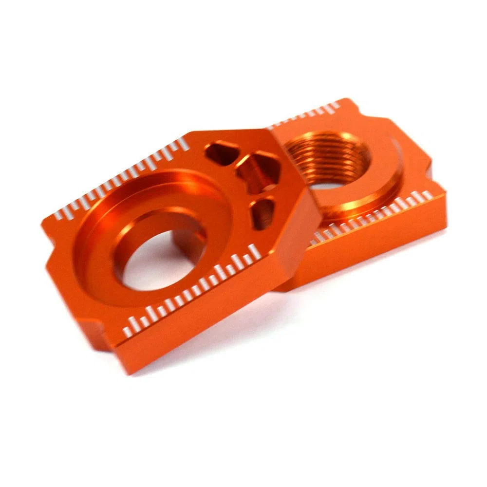Tensor de cadena de bloque de eje trasero CNC para moto de cross 125-450 SX SXF XC XCF EXF 2013-2024 Dirt Pit Bike naranja