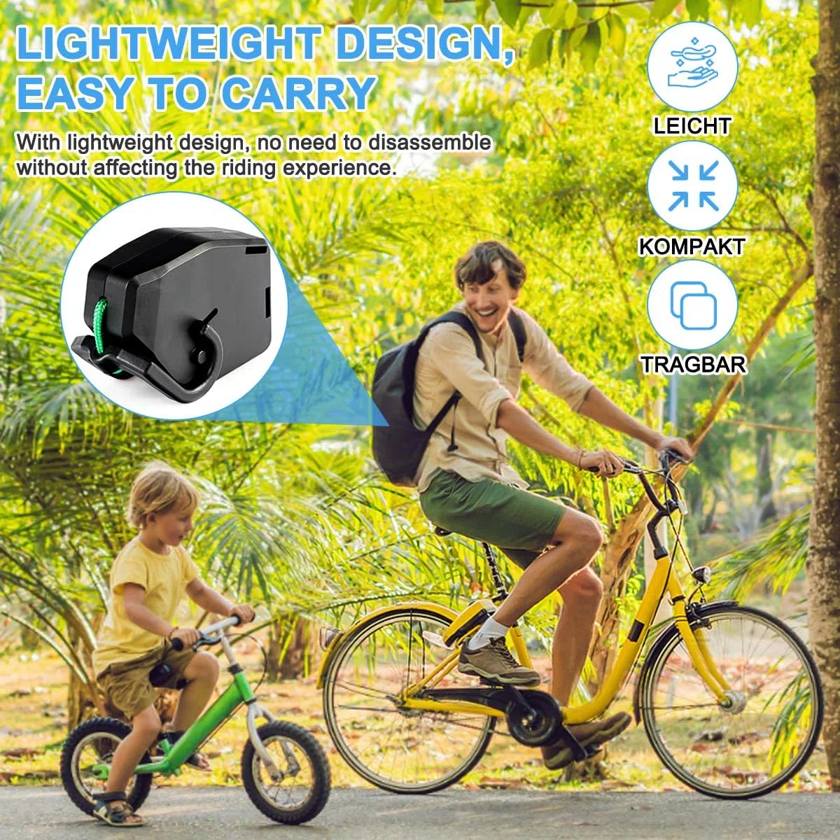 Cuerda de Remolque para Bicicletas, 2.5 M Correa de Tracción de Bici para Niños Retráctil, Sistema de Remolque Bicicleta Niños para Remolcar Bicicletas/Bici/E-Bike