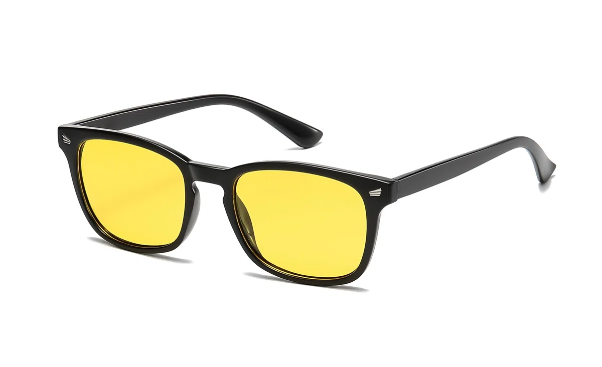 Gafas de visión nocturna para hombre y mujer, gafas de conducción nocturna para conducir, gafas amarillas, Negro