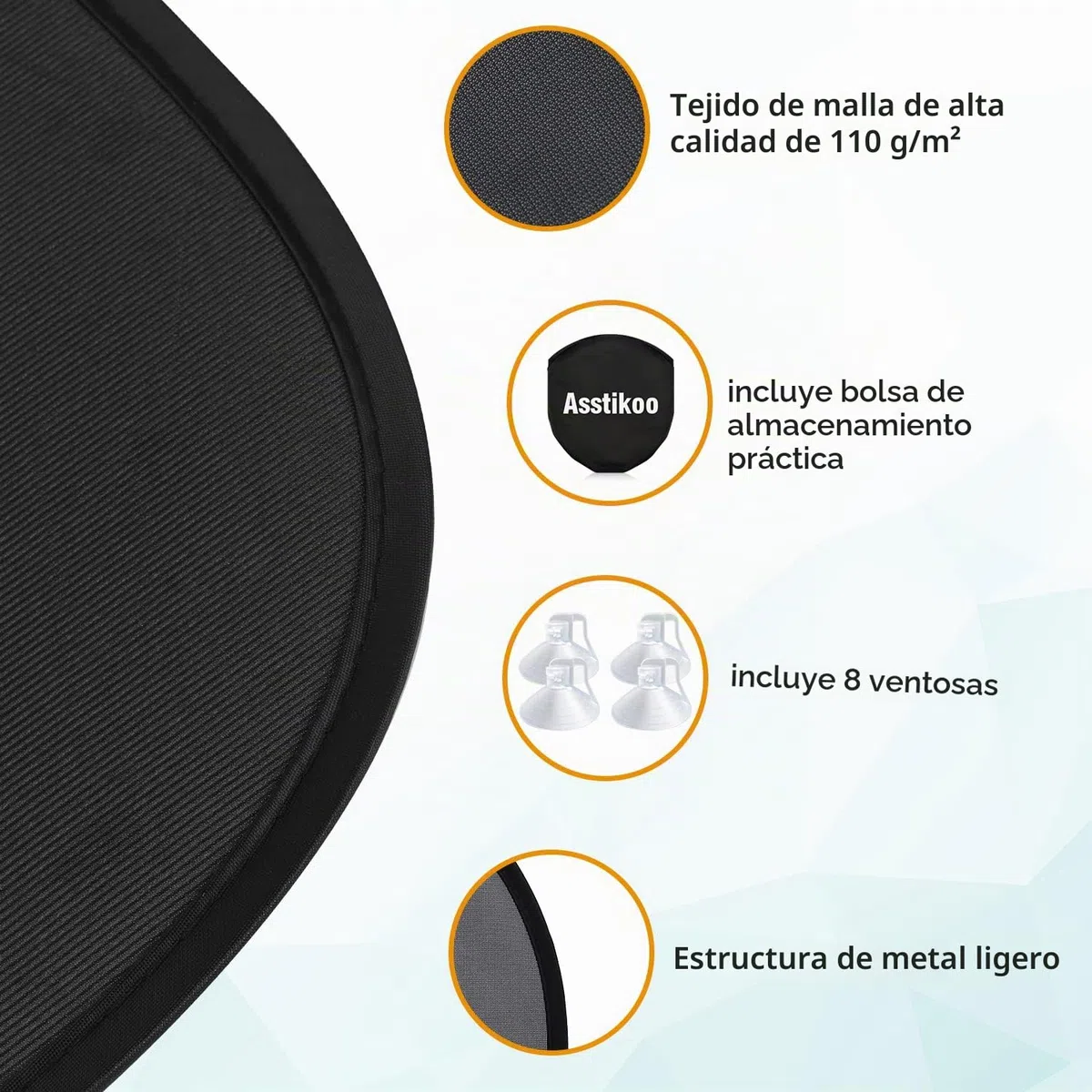 Protección solar para coche con protección UV, protección solar para ventana de coche, para niños con motivos de animales dulces, 45 x 35,5 cm, juego de 2 unidades