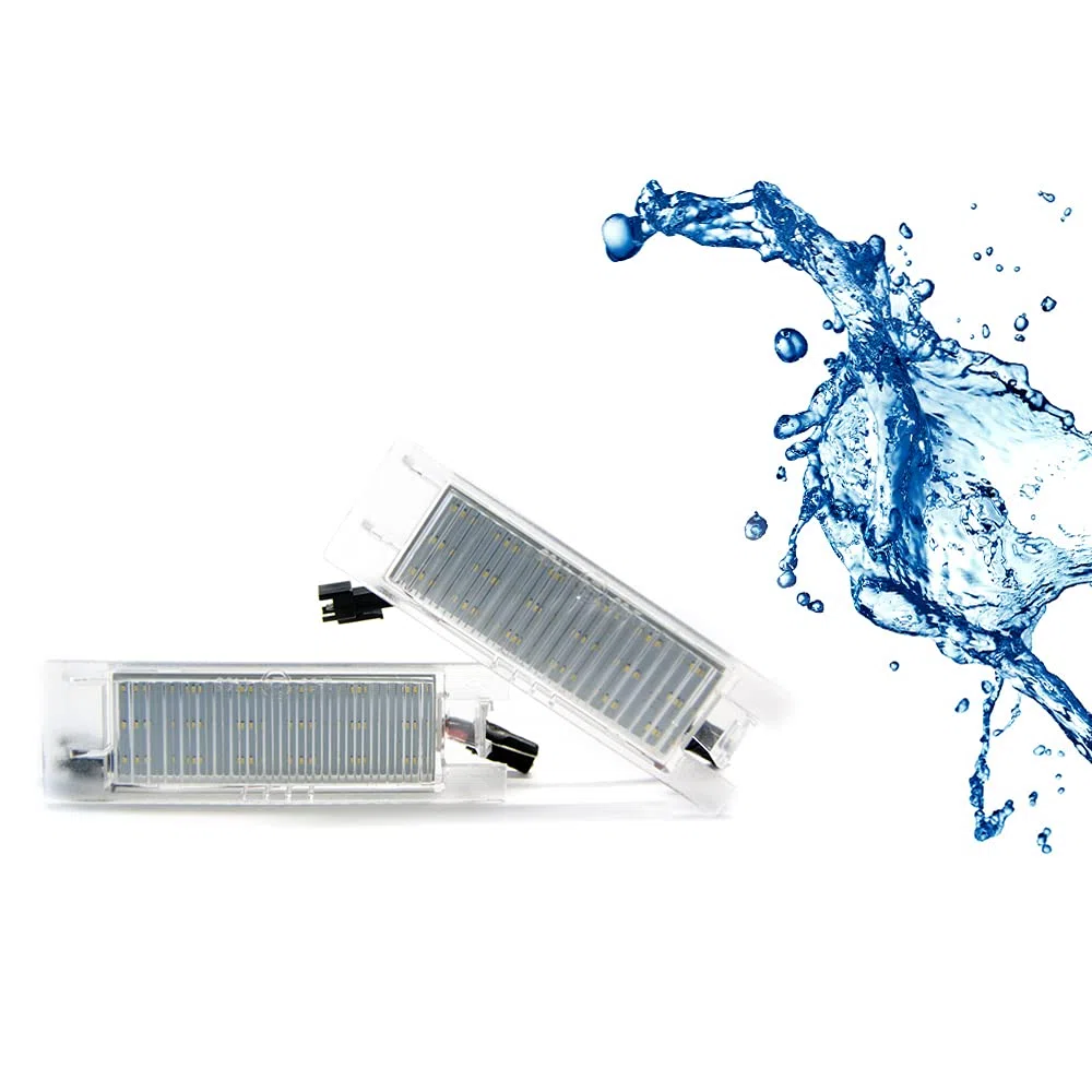 LIGHTWORLD24 Luzes de Matrícula LED de Repuesto para Opel Zafira B, Vectra C, Corsa D, Insignia, Astra J, Astra H, Adam, Cascada, Meriva A/B, Tigra Twin Top, Juego de 2 Luces de Matrícula LED Xenon