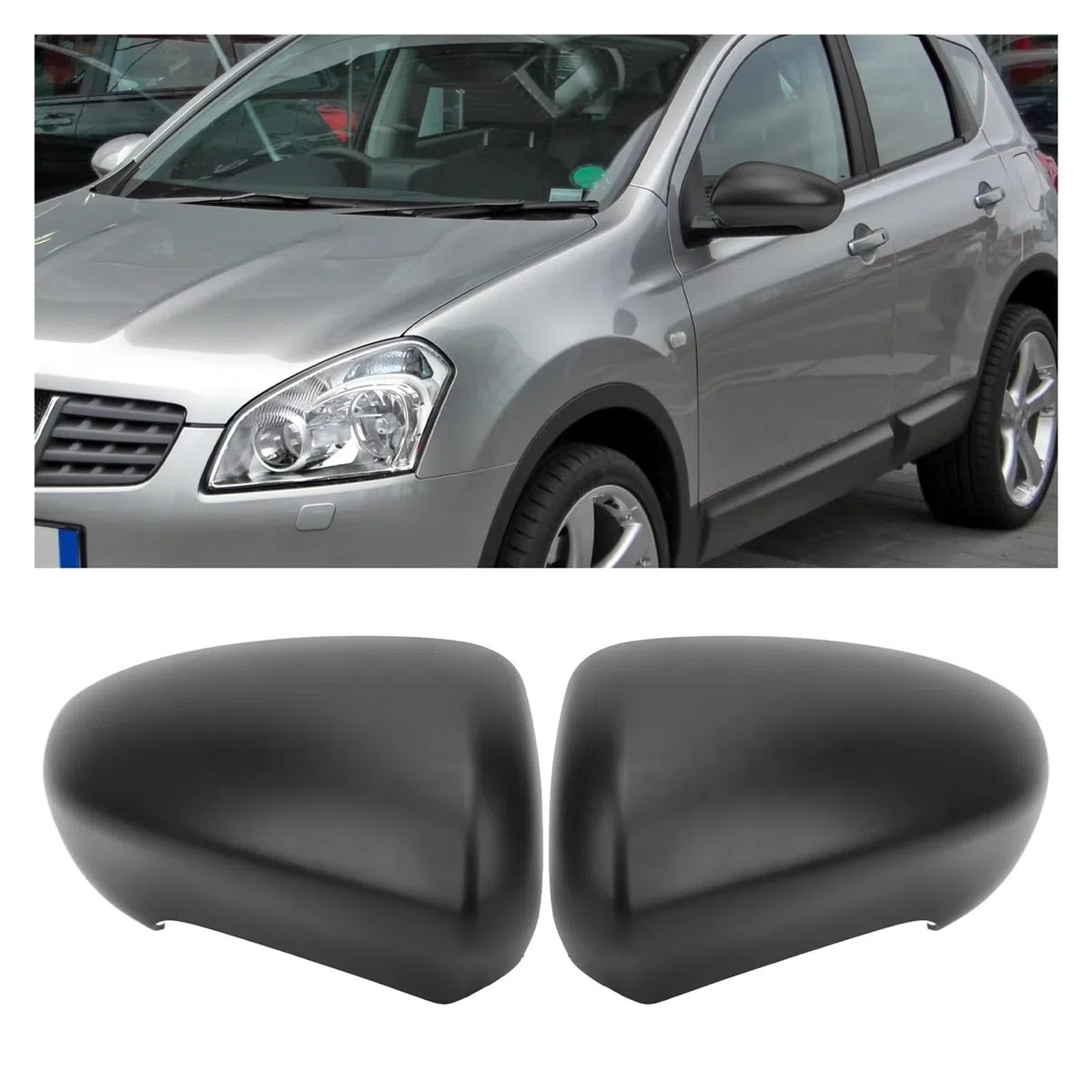 Tapa Espejo retrovisor Coche 1 Par Tapas De Repuesto Espejo Retrovisor Puerta ABS Lado Izquierdo Derecho Para Qashqai J10 2007-2014