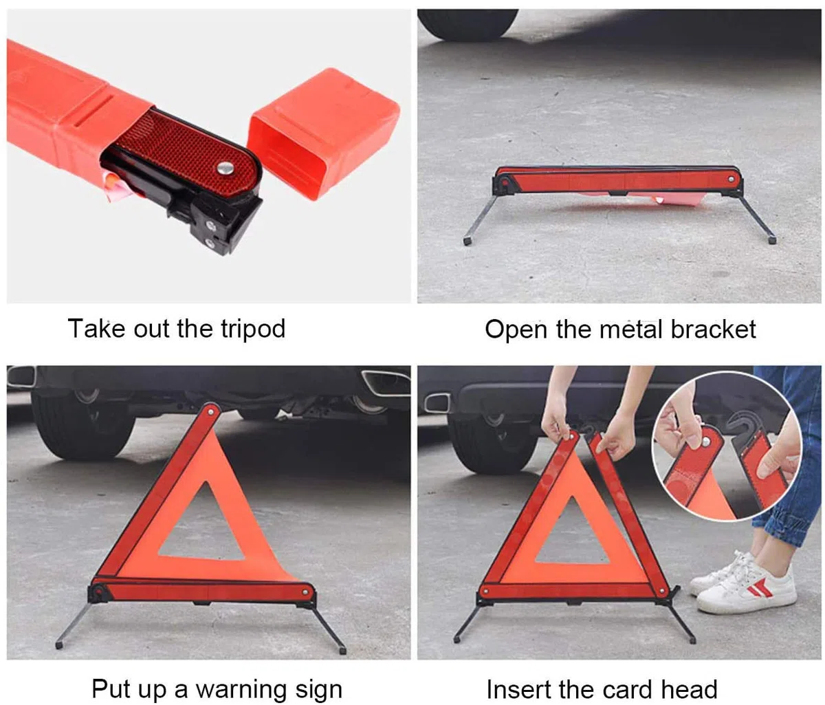 Triángulo Reflectante de Advertencia para Coche,Paquete de 2 triángulos de Advertencia automáticos, para emergencias y averías