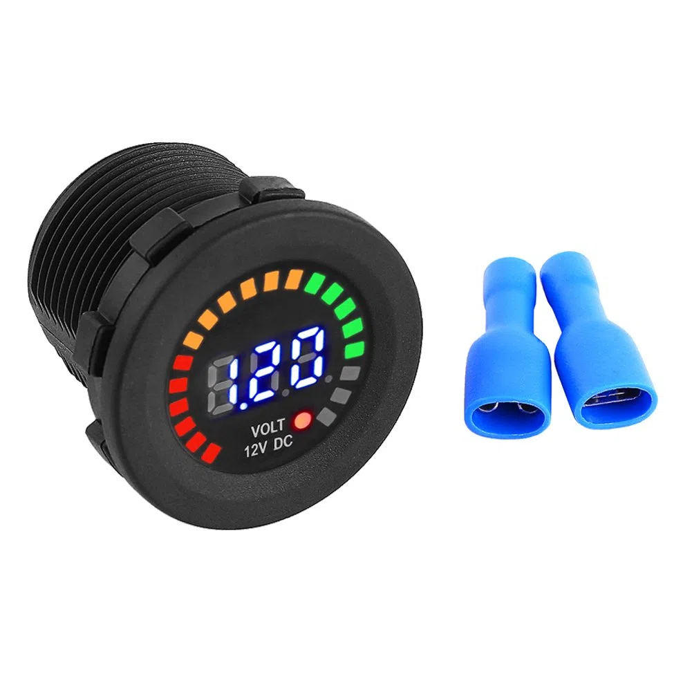 12 V Coche de la motocicleta LED Voltímetro de pantalla digital Impermeable Voltaje Volt Meter Gauge Negro Nuevo