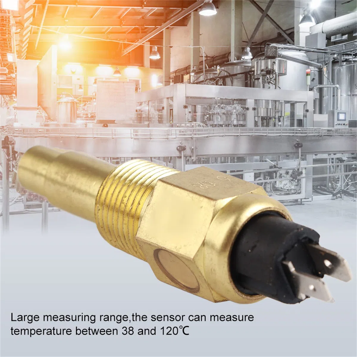 ViaGasaFamido Sensor de Temperatura del Agua del Motor Profesional 3/8 "Npt 6 24V Sensor de Temperatura del Aceite Accesorio Auxiliar Ajuste para Motor