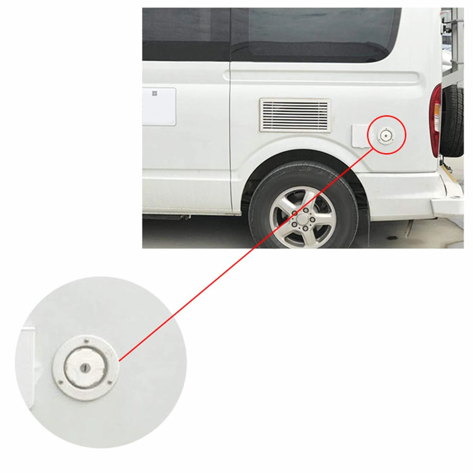Entrada de Agua para Autocaravanas, Tapa de Llenado de Escotilla a Prueba de Fugas de Bloqueo de Agua Dulce Por Gravedad, Entrada de Agua Rv con Adaptador de Tapa de Tanque de Bloqueo con 2 Llaves
