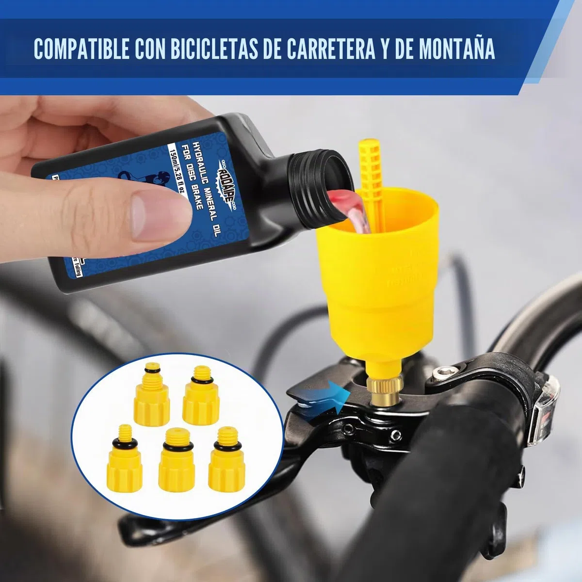 Kit Purgado Frenos para Shimano, Tektro, Magura, Kit Sangrado Frenos, Kit Purga Frenos con 300ml Aceite Mineral y Embudo, Hidráulicos Kit de Purga de Freno para Bicicleta