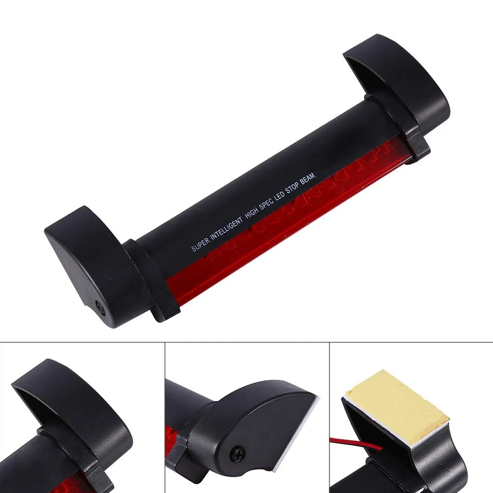 Aramox Luz de freno, 12V Universal Rojo 14 LED Tercera luz de freno trasera de autom¨®vil Luz trasera L¨¢mpara de se?ales de de parada de montaje alto