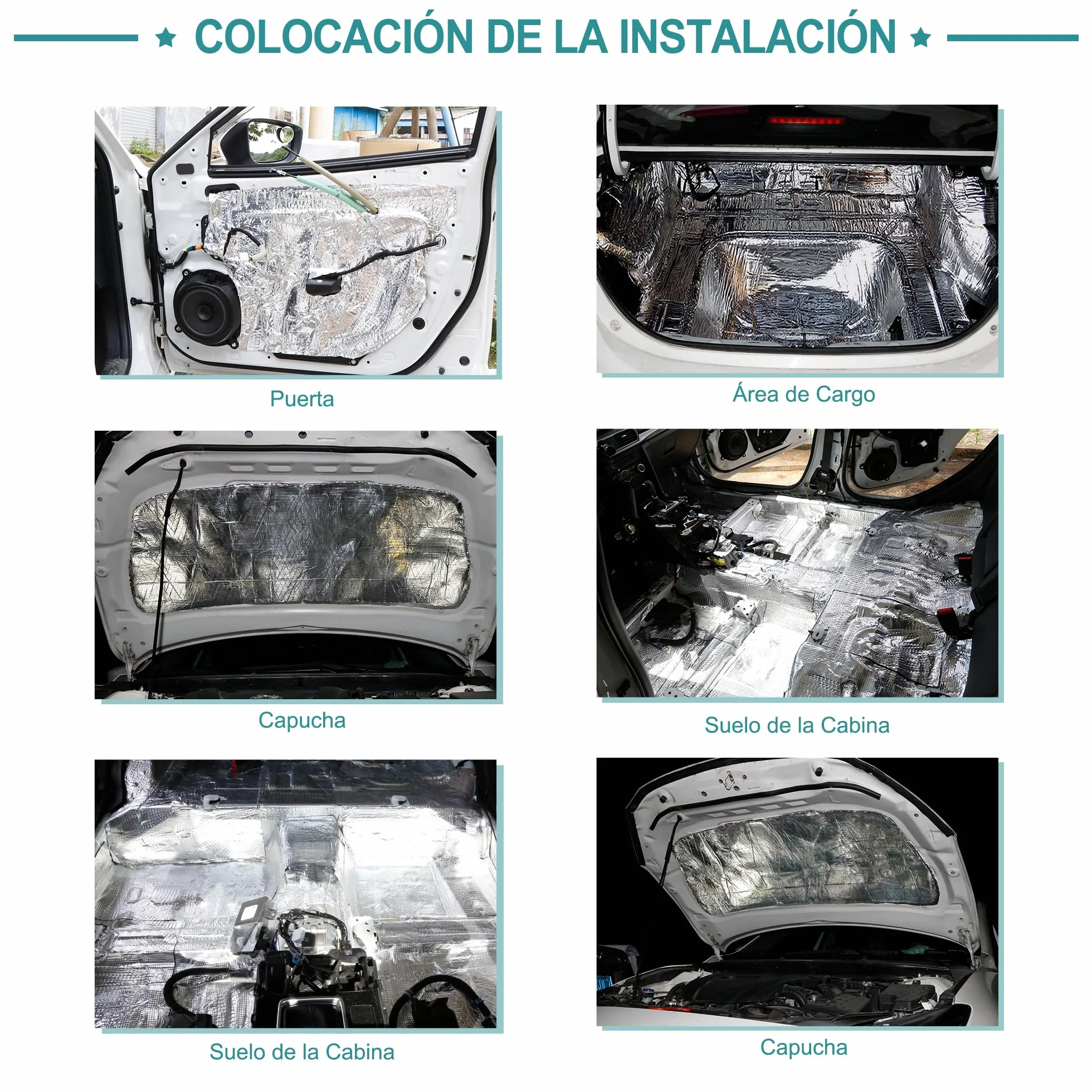 QUARKZMAN Aislamiento Acústico Térmico para Coche De 6,4 Pies Cuadrados 10mm Insonorización Capó De Motor 60X100cm