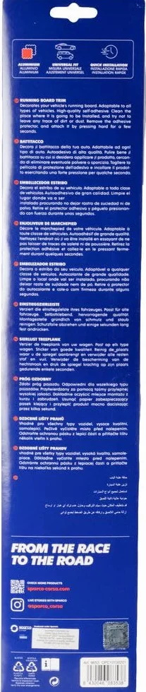 Sparco Juego de 2 Piezas de Adhesivo Protector Universal OPC13130 para Puertas, 450 x 40 mm